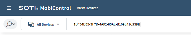 Basic search using a device ID as a search term