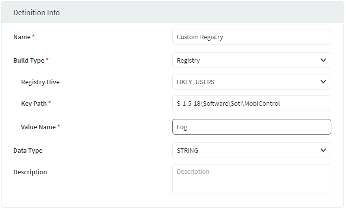 Registry example