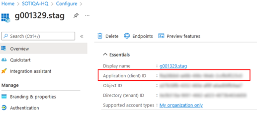 Azure AD On-Premises MDM application settings.