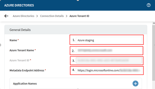 Azure Directories screen in MobiControl.