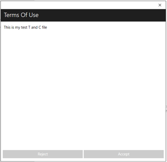 Windows Modern Terms and Conditions screen.