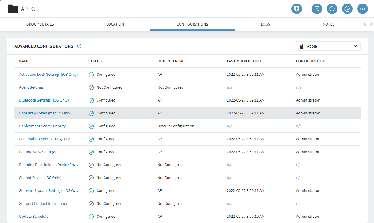 Image of the Bootstrap Selection in Advanced Configurations.