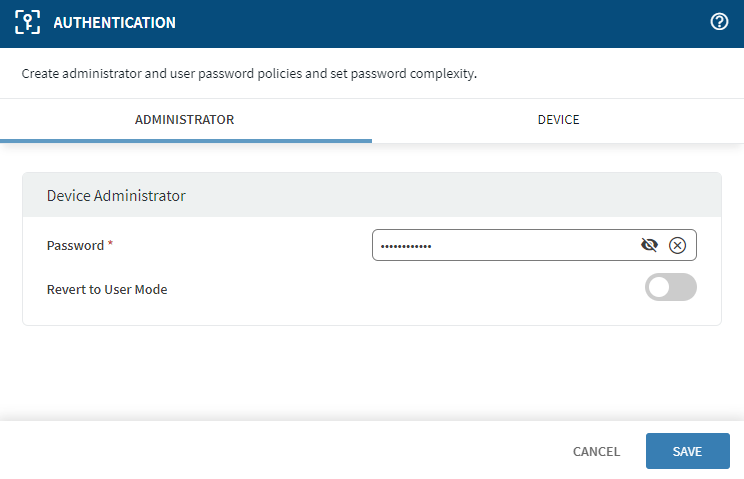 Authentication Panel