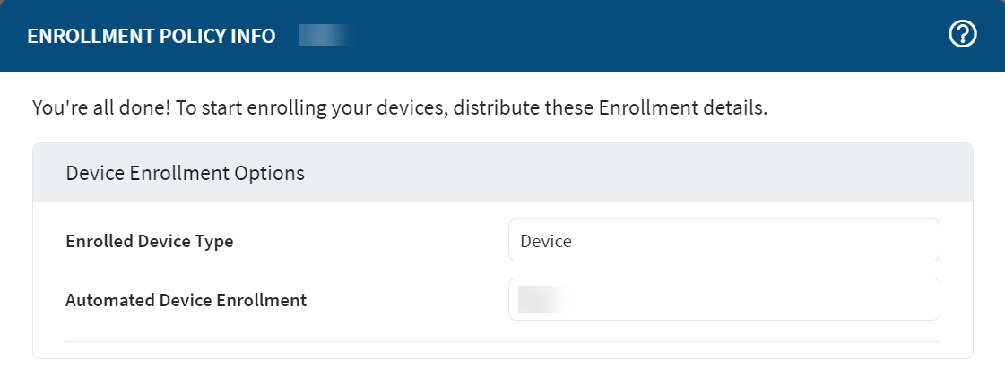 Enrollment Policy Info details