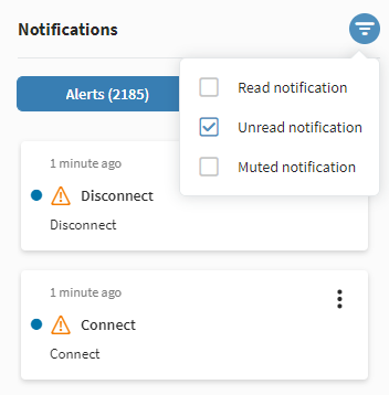 Notification panel select