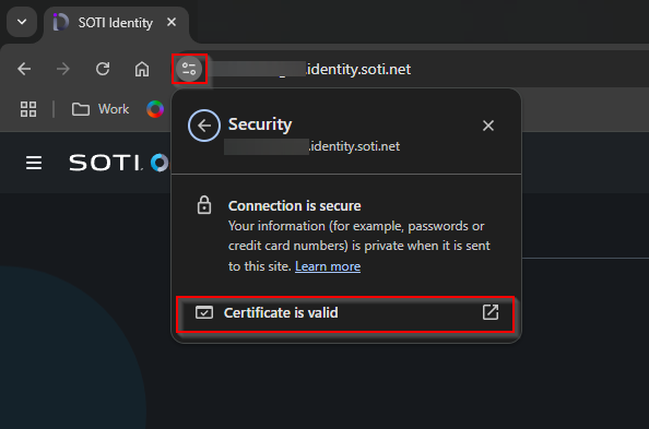 Checking the validity of a page's certificate
