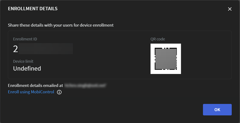 Enrollment Details dialog box