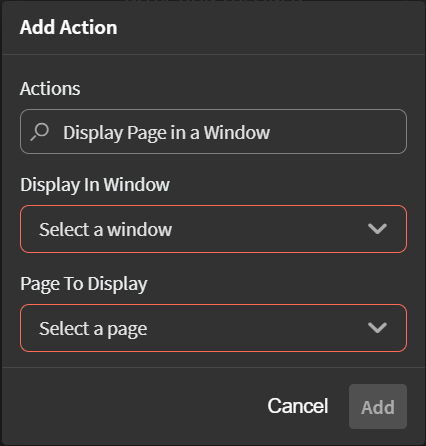 Configuration options for the action
