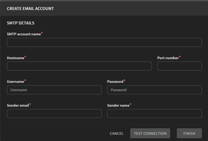 SMTP test status