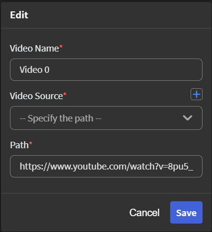 Sample online video configuration