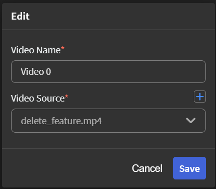 Sample uploaded video configuration