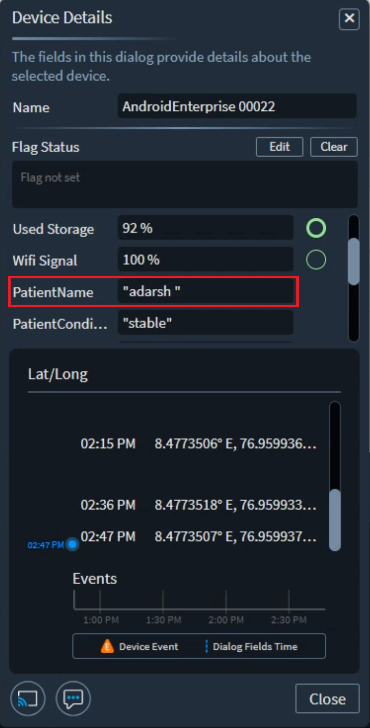 SOTI XSight Device Details window