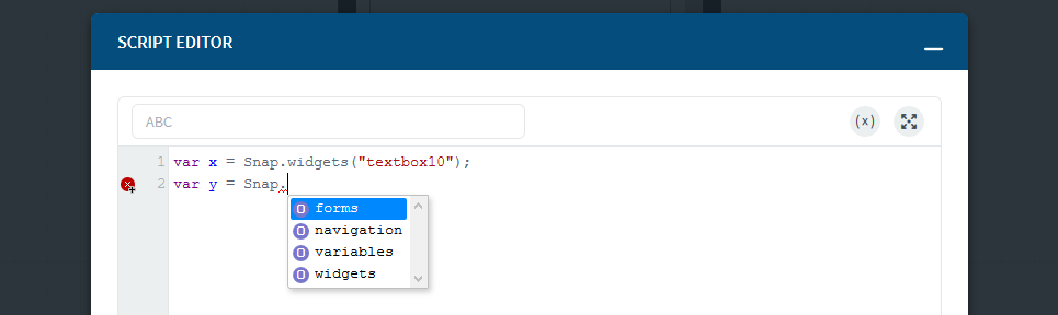 Snap JavaScript Editor