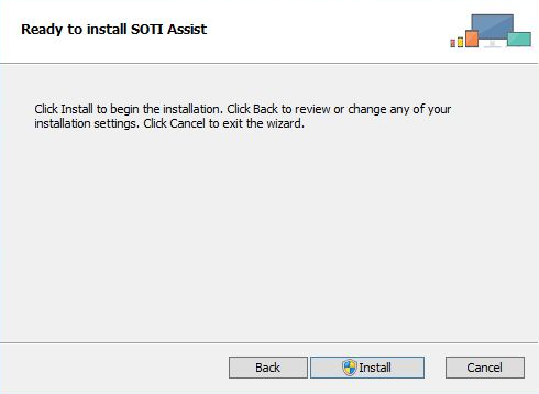 SOTI Assist installer start the install screen