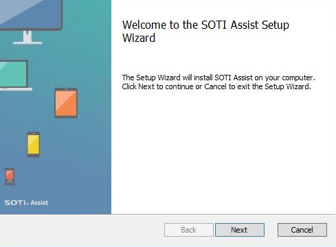SOTI Assist installer welcome screen