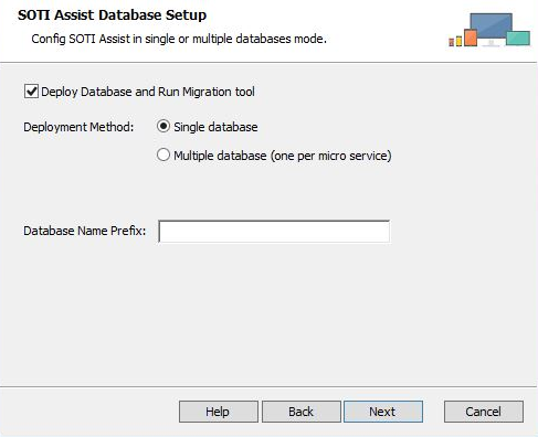 SOTI Assist installer multi-database screen