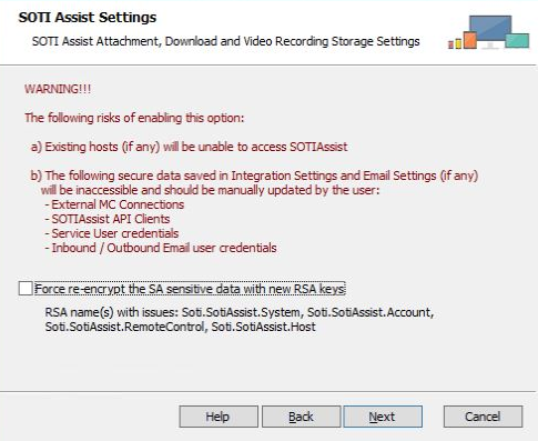 SOTI Assist installer Media Storage Locations screen