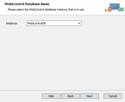 SOTI Assist installer second SOTI MobiControl database screen