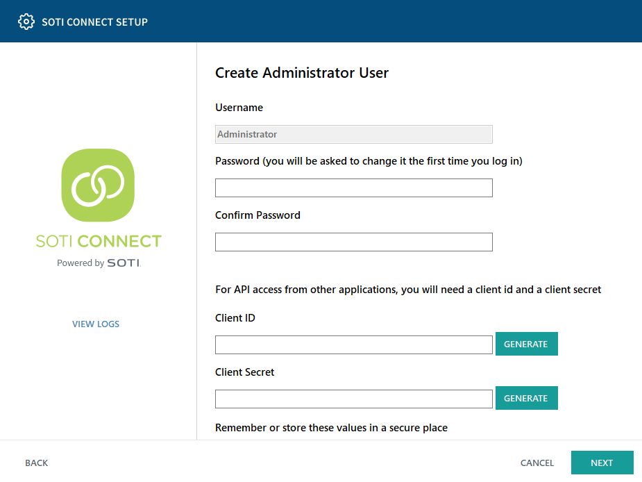 Create Administrator User