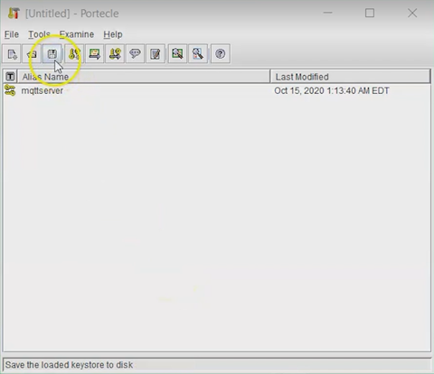 Portcele save button