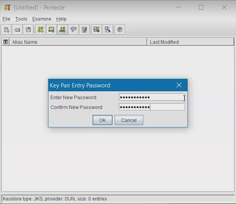 Changing key pair password