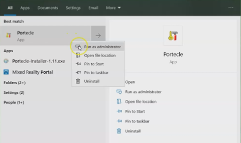 Running Portecle application as an administrator