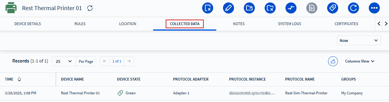 Collected Data tab