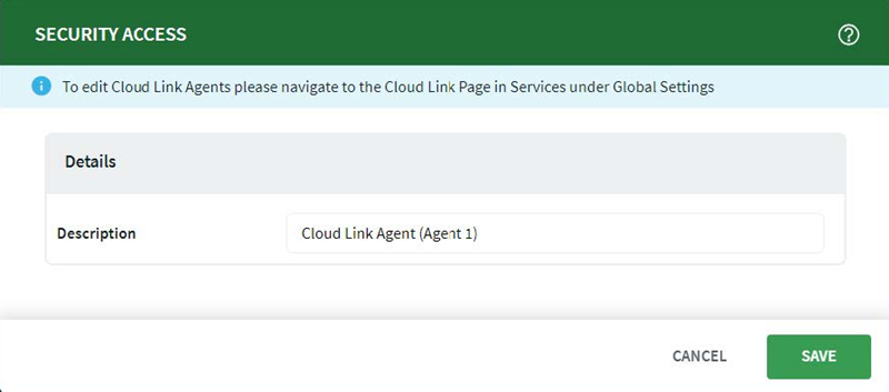 Editing the Description of a SOTI Cloud Link Agent that was automatically added by SOTI Connect