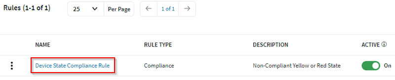 Compliance rule select to view