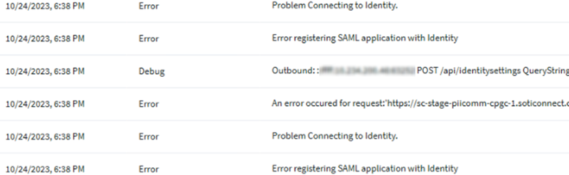 SOTI Connect errors