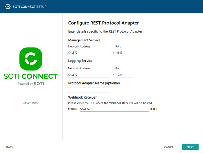 Configure REST Protocol Gateway