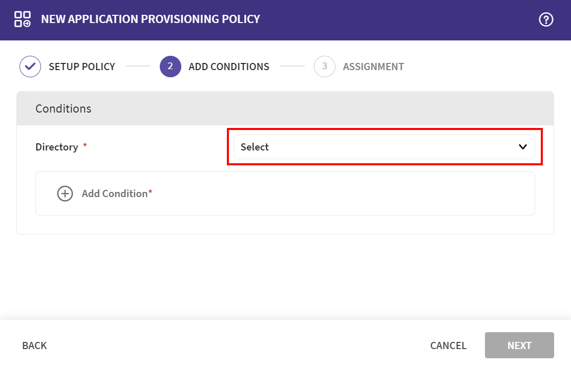 Dropdown selection for the external directory