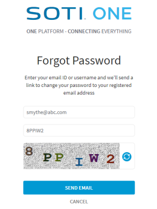 Forgot password web page