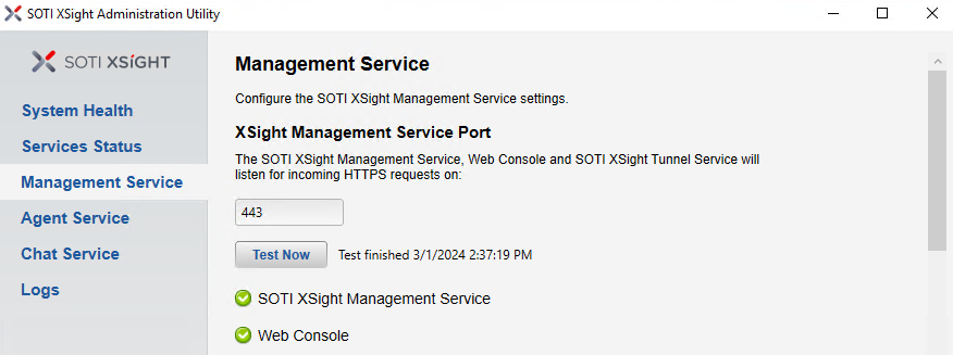 Admin Utility Management Service Port