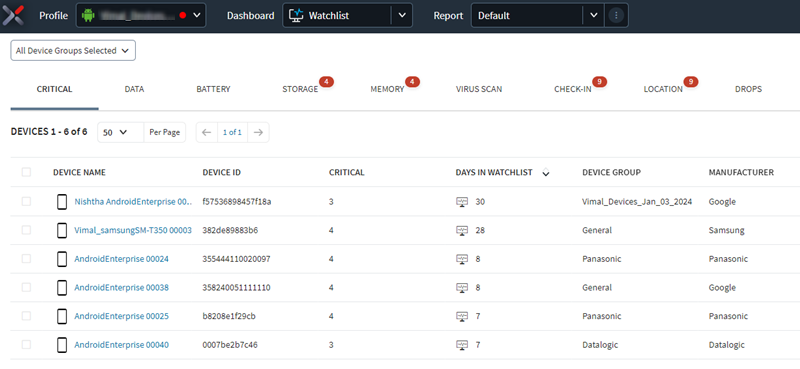 Watchlist window