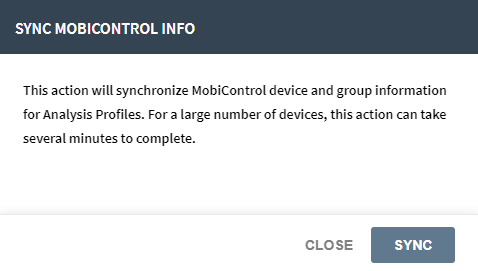 Sync MobiControl Info Button