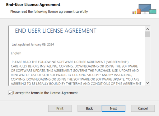 Accept the End User License Agreement