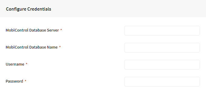 Configure credentials