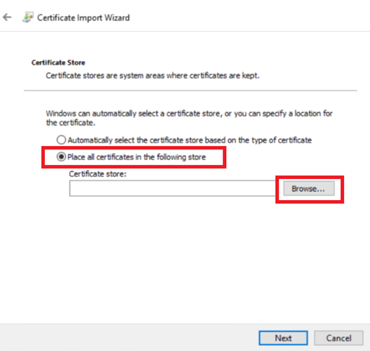 Save all certificates to a specified store