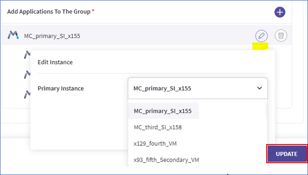 Edit primary Instance at SI portal
