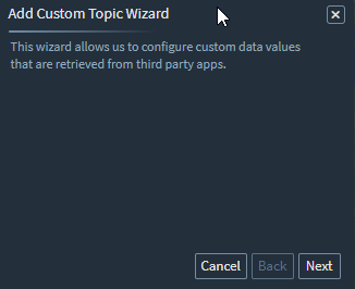 Add Custom Topic Wizard start screen