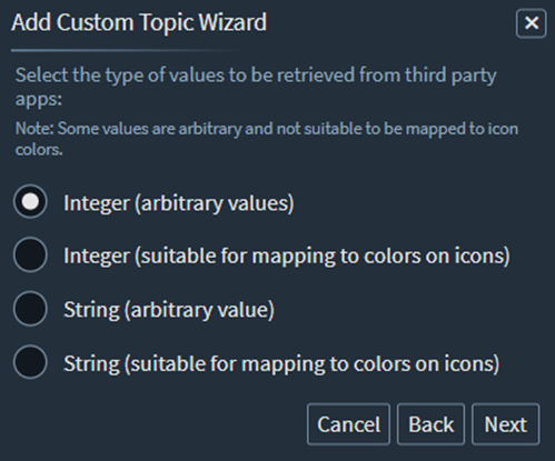 Select the types of values