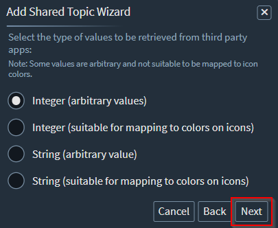 Select the type of values to retrieve