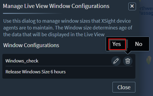 Delete the Live View window configuration