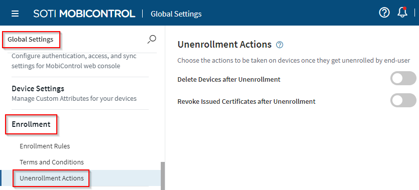 Configuring Device Unenrollment Behavior