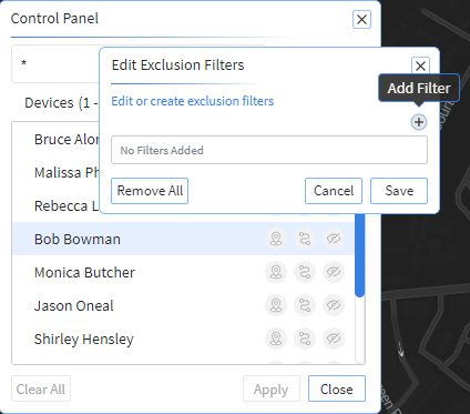 Select the Add Filter icon