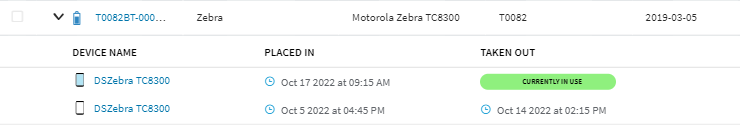 List of the last devices to use the battery