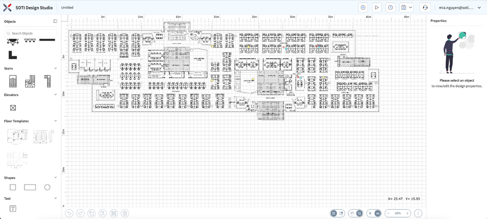 The uploaded floor plan allows you to make edits on top of it