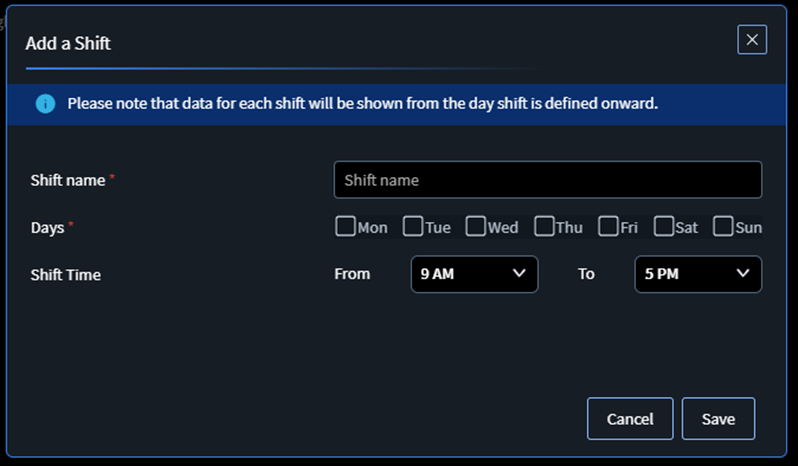 Enter the Shift Parameters