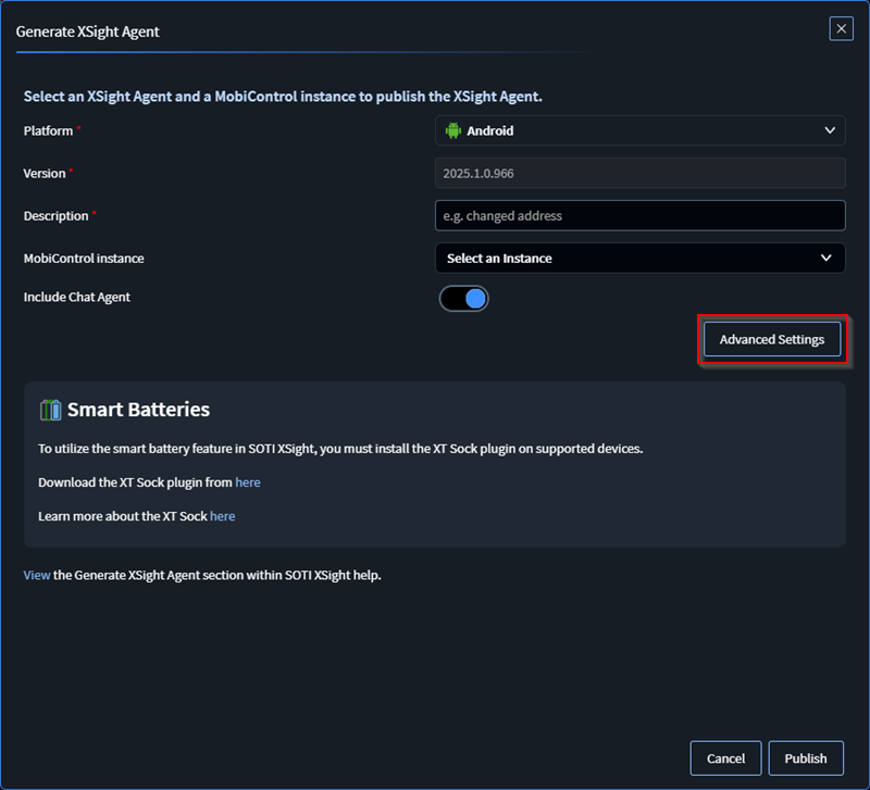 Select Advanced Settings